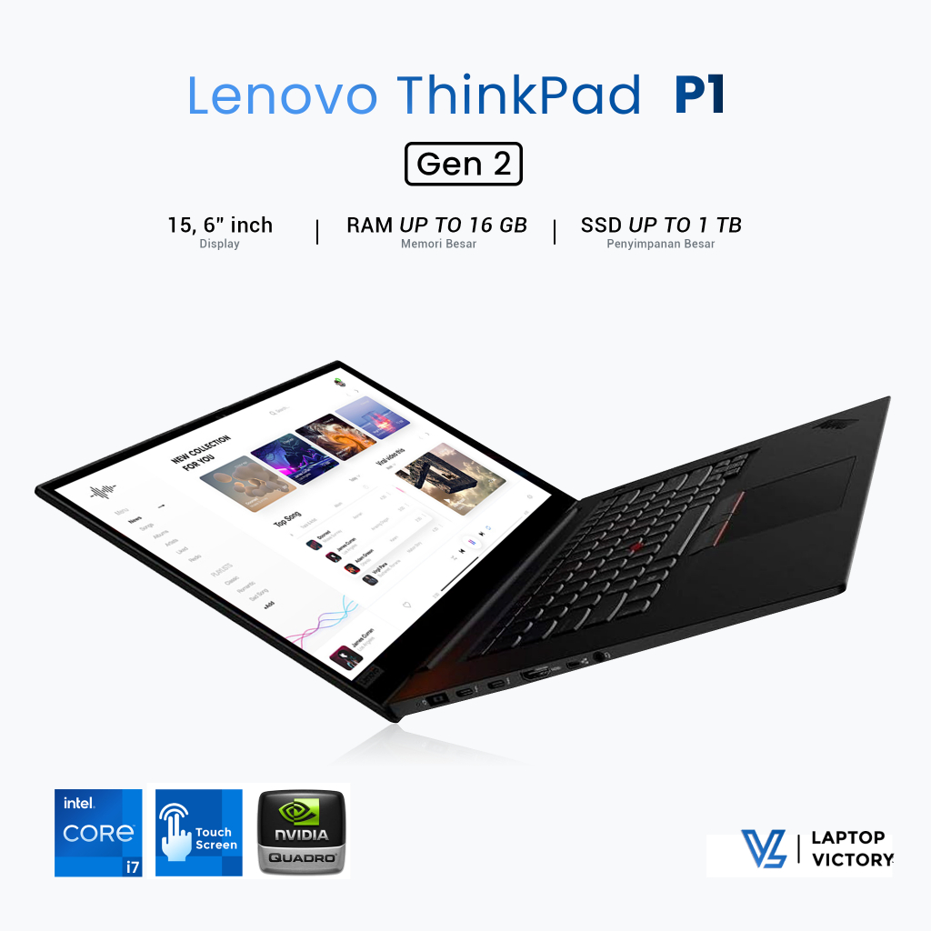 Laptop Workstation Lenovo P1 Gen 2 i7 Gen 9 T1000 4GB Siap Desain & Editing [Victory Laptop]