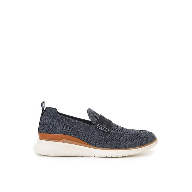 Hush Puppies Loafer Pria Advance Knit Loafer Navy Blue Knit