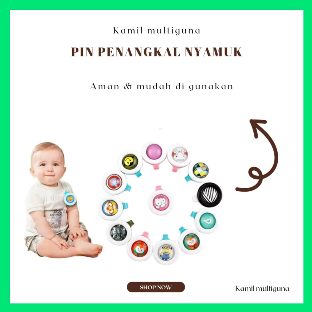 MOSQUITO REPELLENT PENANGKAL NYAMUK ANAK TEMPELAN ANTI NYAMUK PIN ALAT PENGUSIR NYAMUK ANAK PALING A
