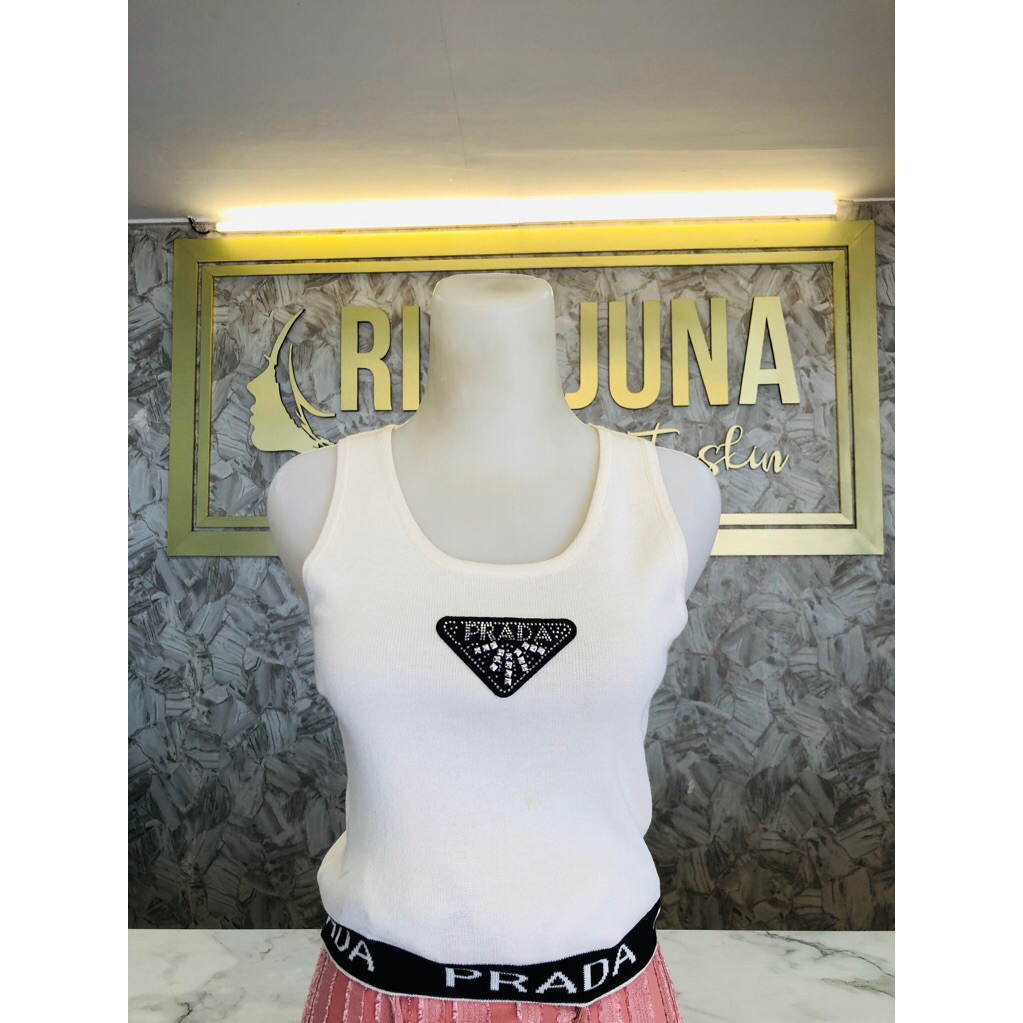 Atasan Crop Top Wanita Tanktop Rajut Fashion wanita Korea