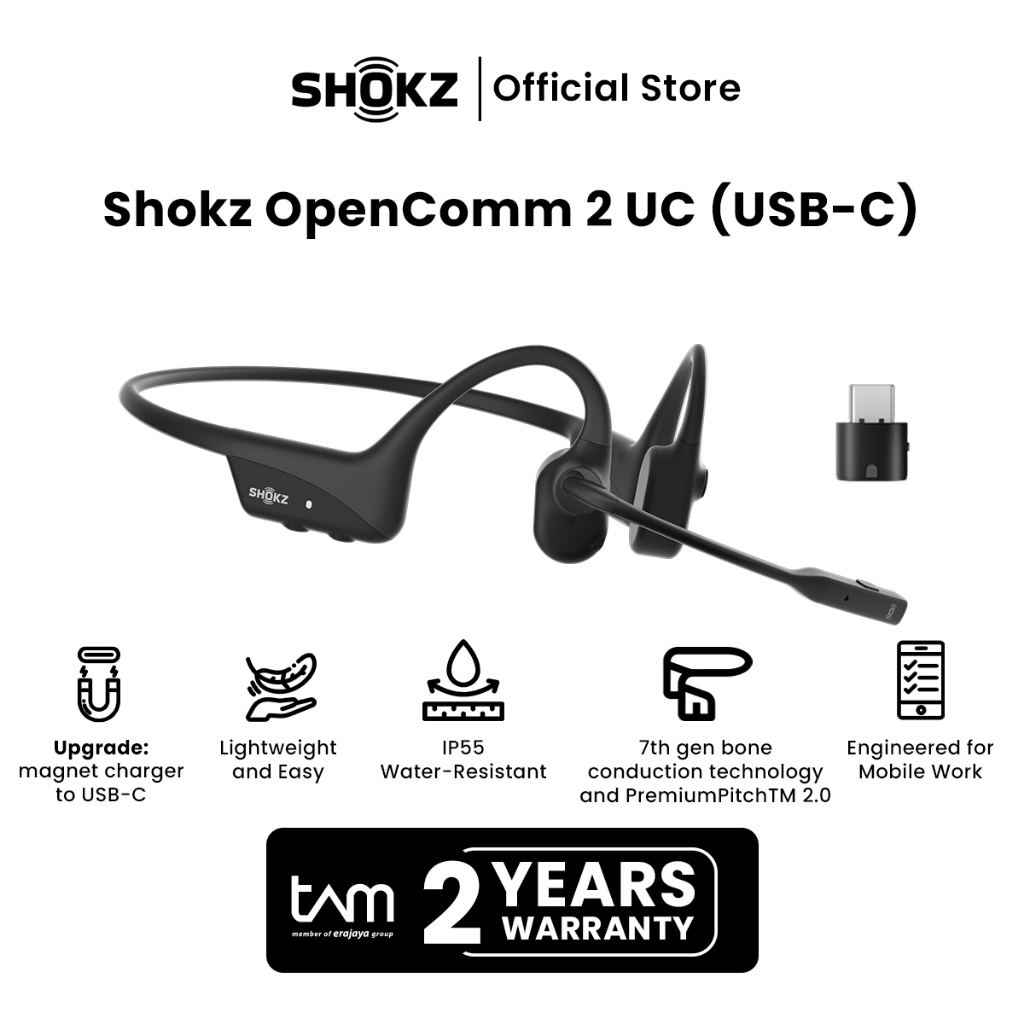 Shokz OpenComm 2 UC (USB-C) - Black
