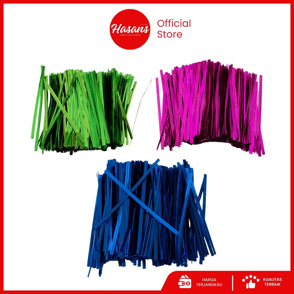 

[750 Pcs] Kawat Ikat / Twist Tie / Pita Kawat / Kawat Kado / Kawat Souvenir Potong / Variasi Kawat Twister 8cm