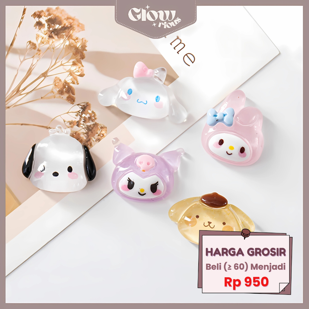 

GR Stiker 3D Per Pcs DIY Dekorasi Case HP Nail Art Aksesoris Kuku Lucu Imut Resin Clay Bling Murah