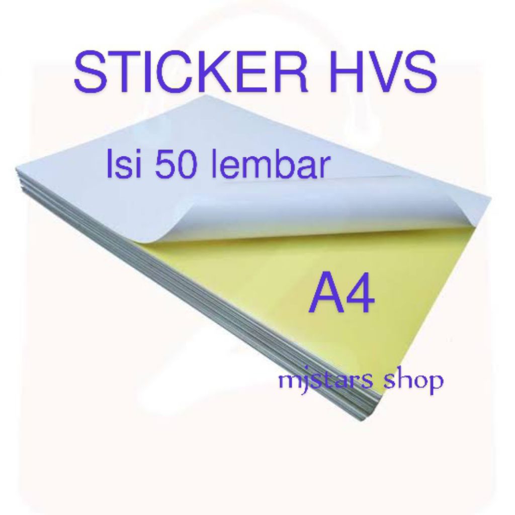 

stiker label A4 / Kertas stiker Hvs sticker Hvs putih (doff/matte) A4 high quality