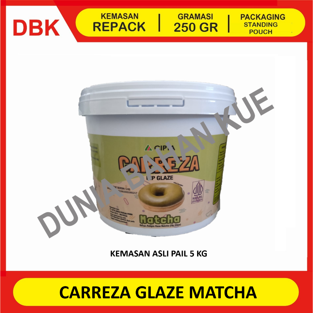 

GLAZE MATCHA GREEN TEA - REPACK 250 GR / DIP GLAZE SELAI OLESAN TOPPING MATCHA TEH HIJAU