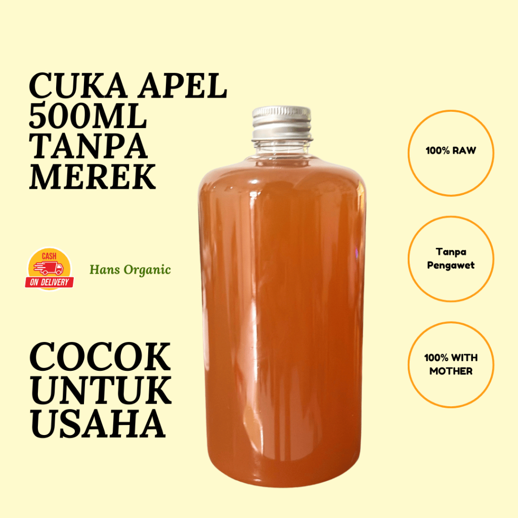 

Hans Cuka Apel With Mother Original Toner Wajah Alami Detoks Apple Cider Vinegar / TANPA MEREK - COCOK UNTUK USAHA