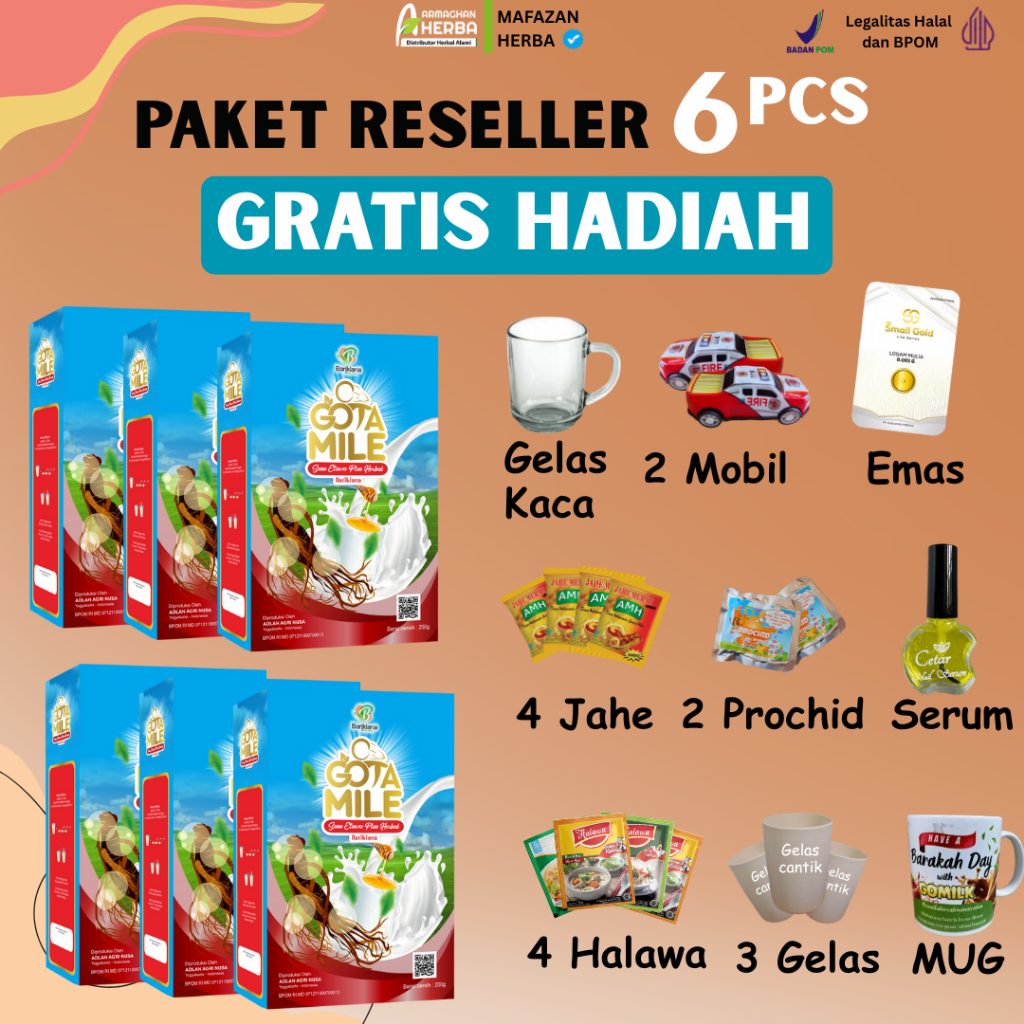 

[PAKET RESELLER 6 BOX] GOTAMILE SUSU KAMBING ETAWA PLUS GINGSENG
