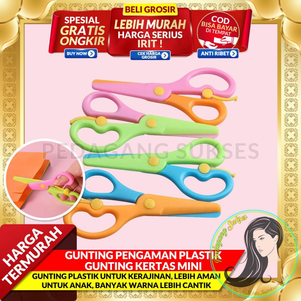 

Gunting Pengaman Plastik/GUNTING KERTAS/GUNTING KERTAS MINI keselamatan Gunting Kertas Anak