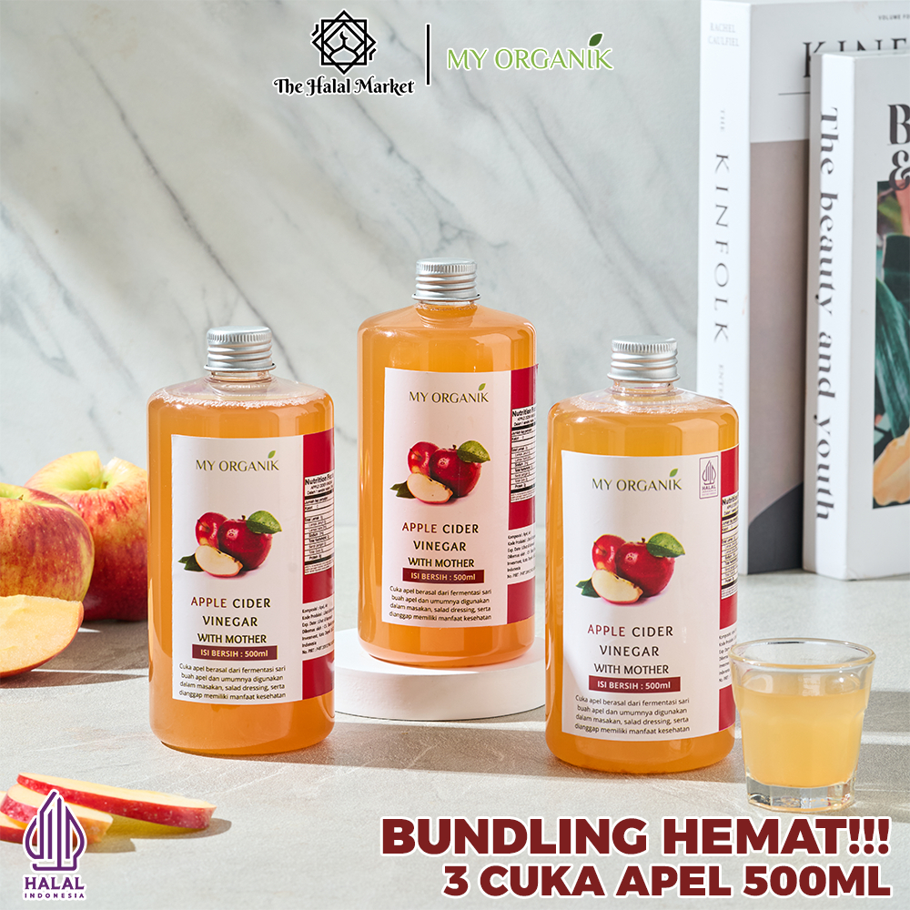 

My Organik Paket Lebih Hemat 3 Cuka Apel With Mother 500 ml Asli 100% Apple Vinegar With Mother