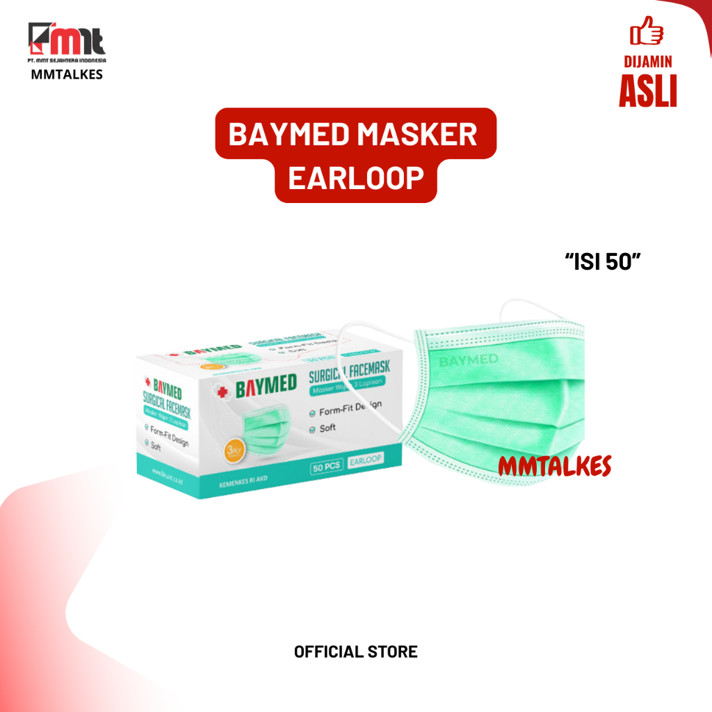 BAYMED MASKER EARLOOP CANTOL Medis //  SURGICAL Mask Earloop 50pcs