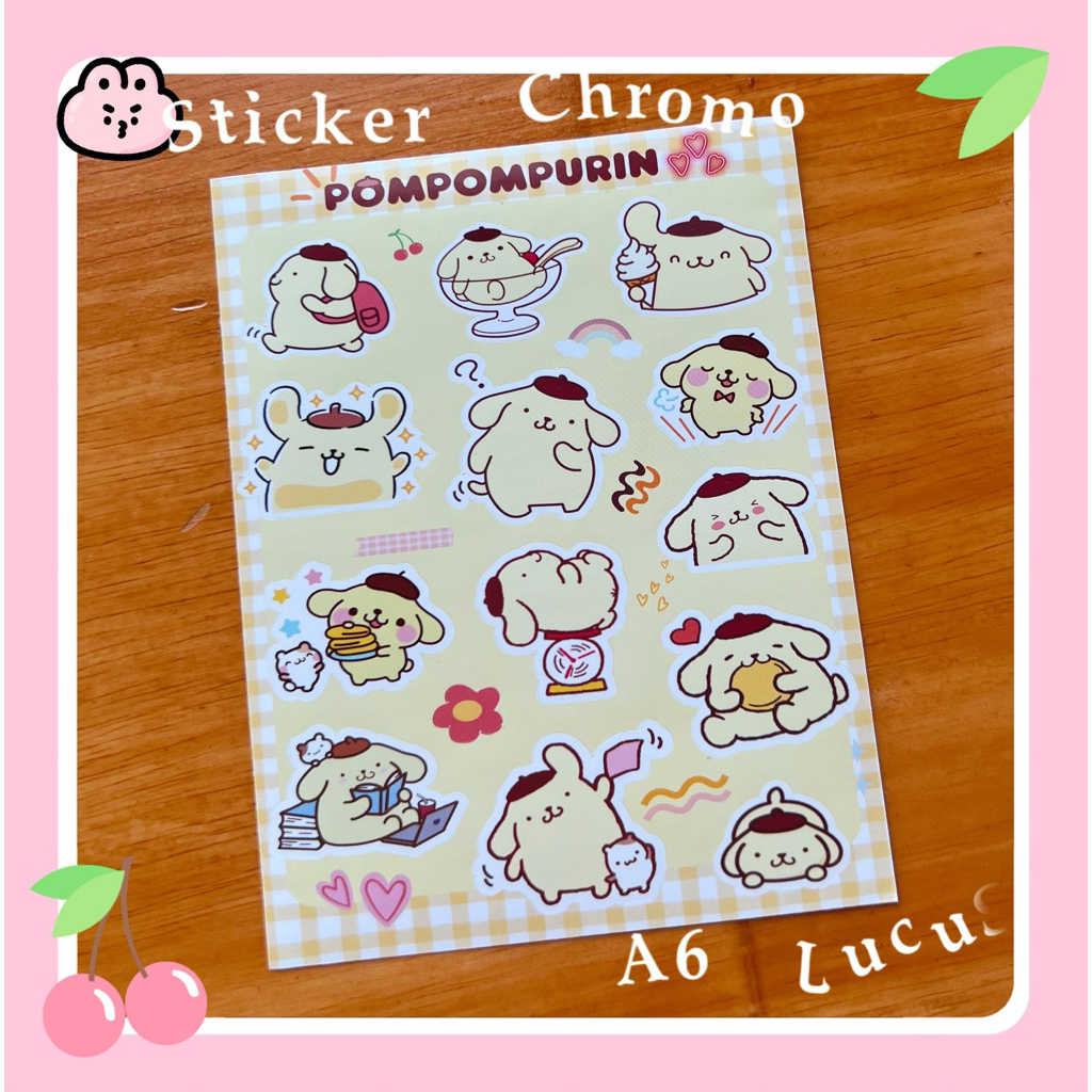 

[ POMPOMPURIN ] STICKER ANAK UKURAN A6 ( 10 CM X 15 CM ) | STICKER LUCU | STICKER KISS CUT | STICKER CUTE