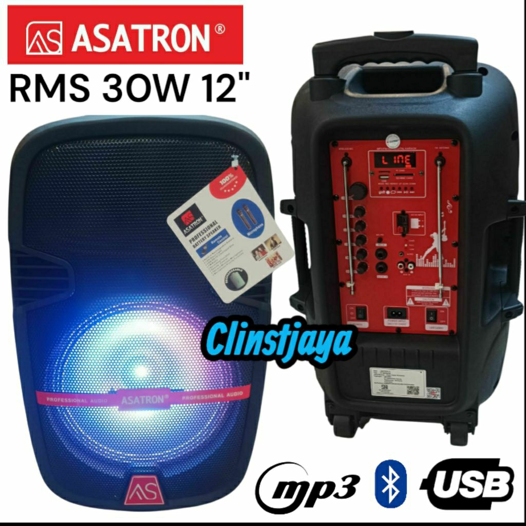 Speaker Asatron 12inch Bluthooth / Speker 12inch blutooth mp3 usb Asatron 12" RMS 30W