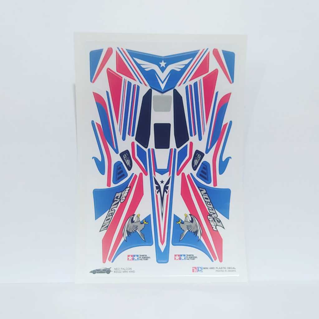 Stiker Neo Falcon - Body Biru Kombinasi Merah Putih - Vinnyl Lam. Doft