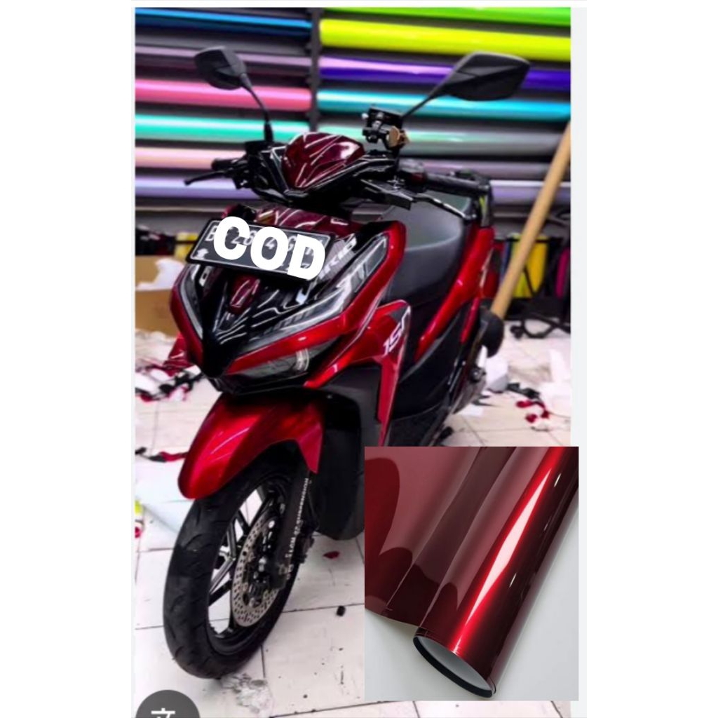 Skotlet Merah Tua Metalik Stiker Scotlet Dark red Candy Metalic Scotlite Merah Doff Untuk Variasi Li