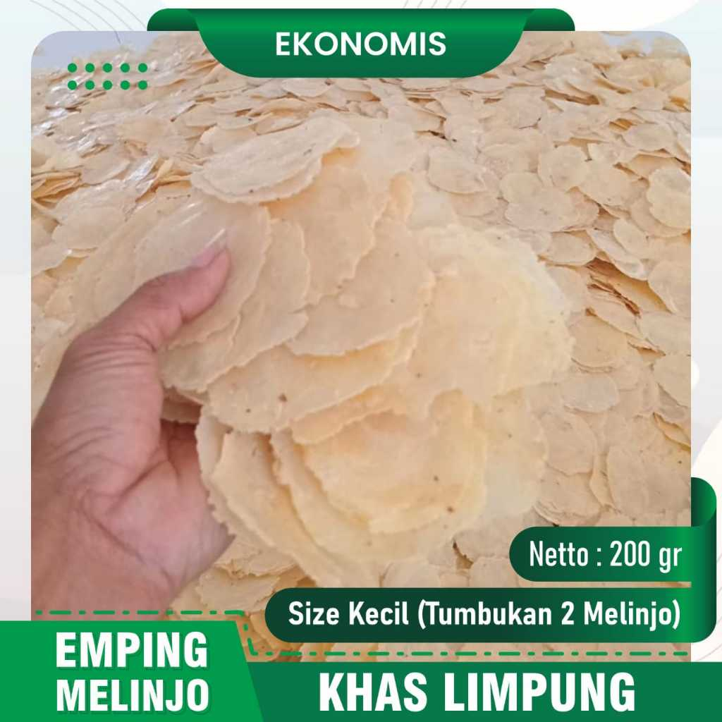 

Emping Melinjo Khas Limpung size kecil berat 200 gram