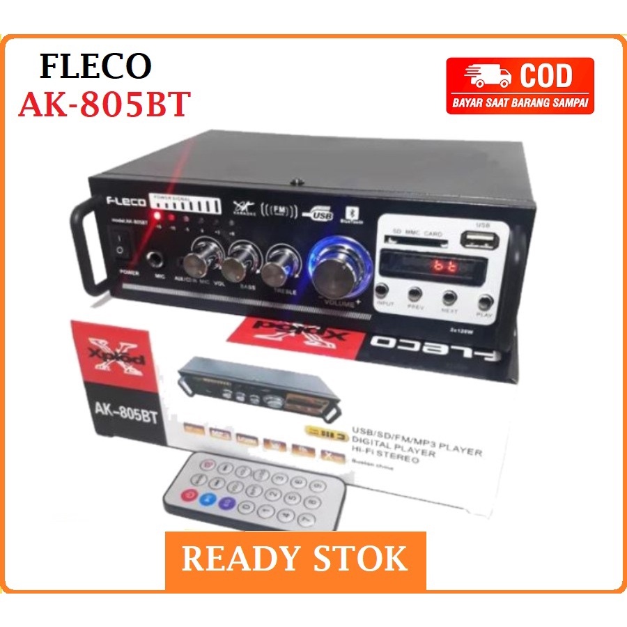 Fleco Amplifier Bluetooth Mini AK-805BT Power Ampli Stereo