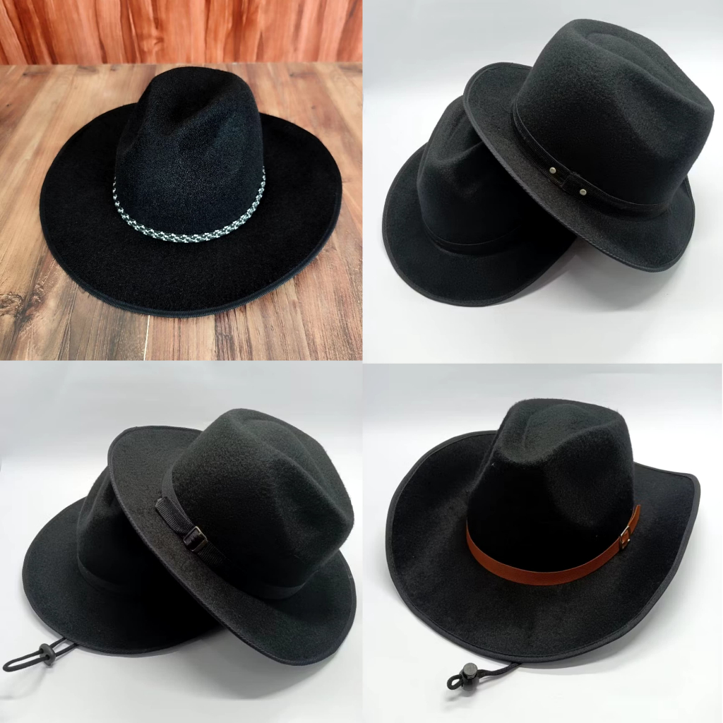 Topi Laken Jazz Vintage Fedora Kasual Laken Topi Laken Country Topi Koboy / Topi Laken Cowboy