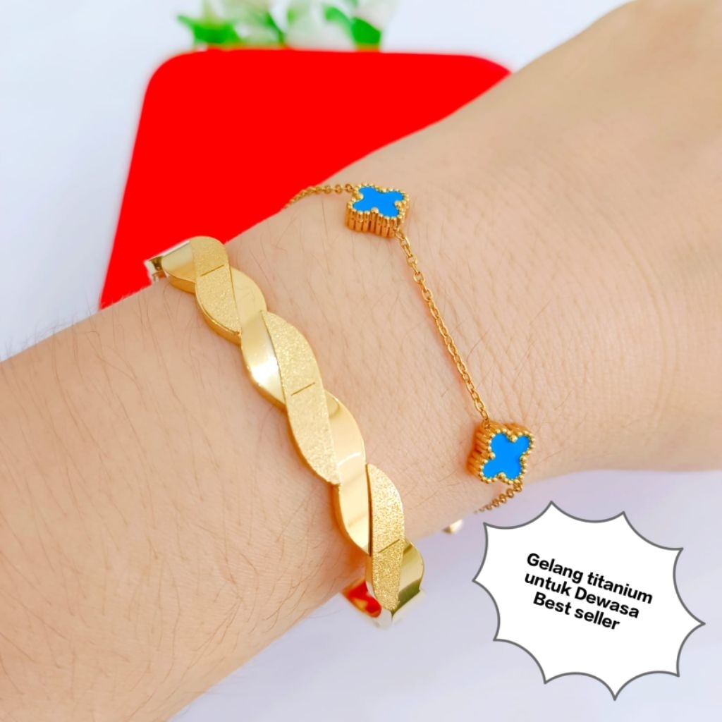 SATU SET (dua) GELANG TITANIUM IMPORT ASLI