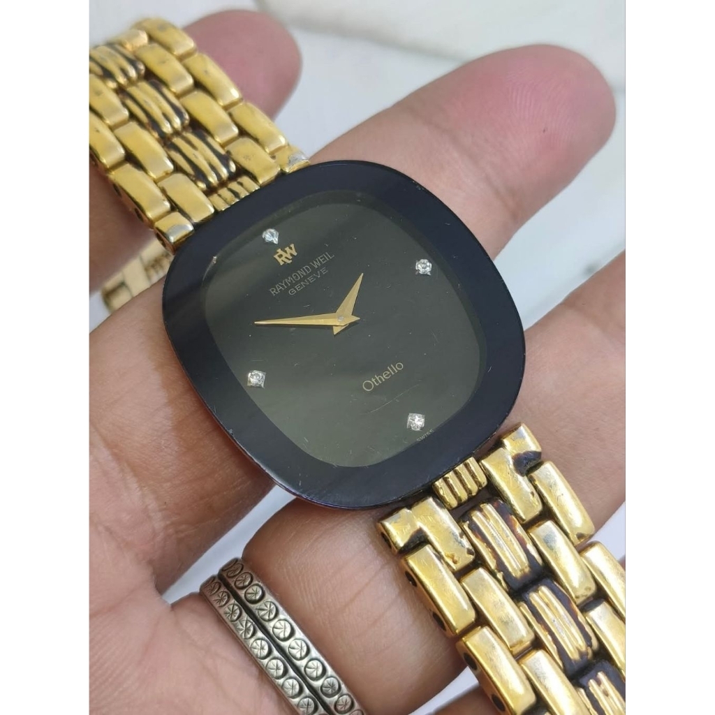 jam raymond weil othello Geneve goldplated berlian full Original vintage rare