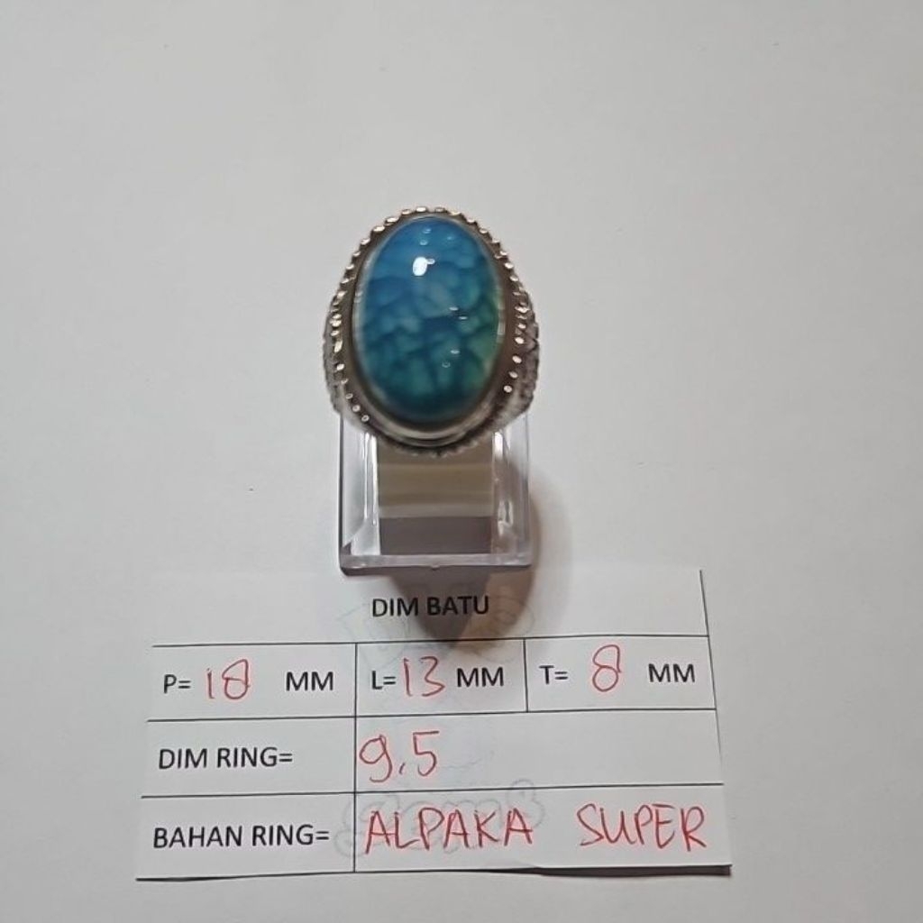 Cincin Batu Pecah Seribu 1000 Sisik Naga Biru