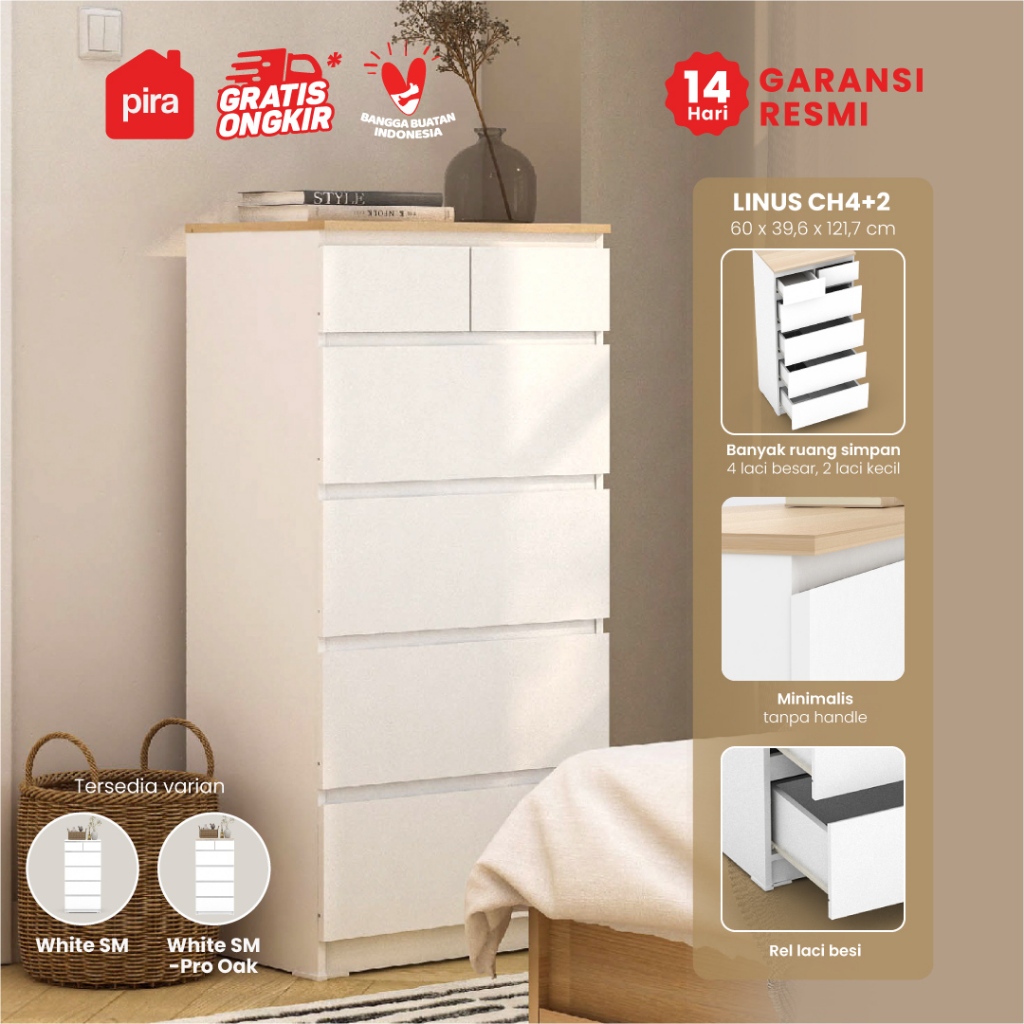 PIRA -  LINUS CH4+2 Lemari Laci / Lemari Susun / Drawer