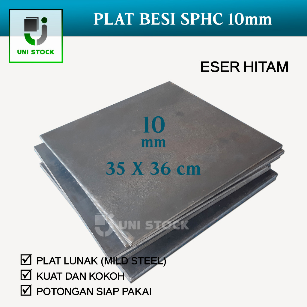 Plat potongan tebal 1cm Plat eser hitam - plat besi SPHC- Plat besi tebal 10 mm