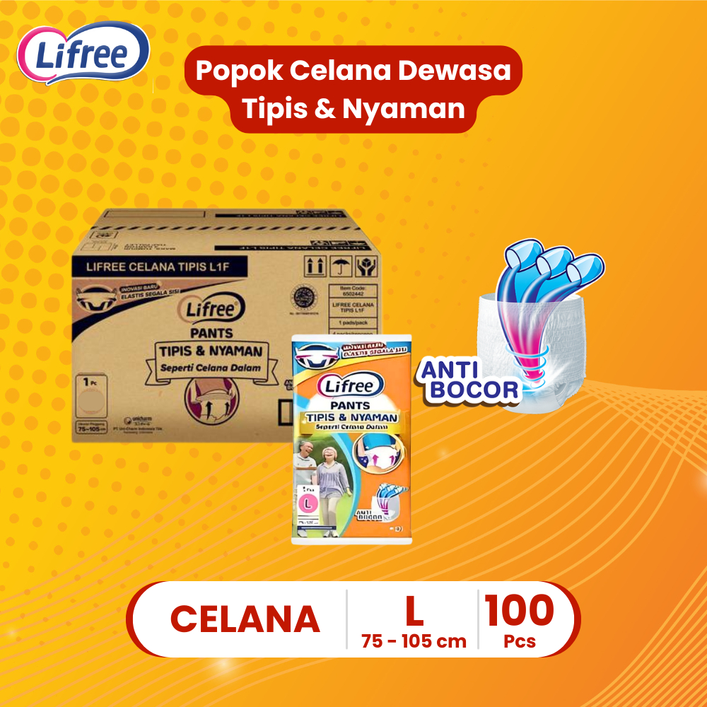 LIFREE POPOK DEWASA CELANA ISI 100pcs SIZE L PAMPERS LANSIA