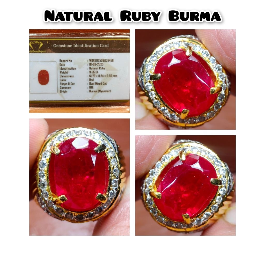 NATURAL BATU RUBY BURMA +  RING PERAK