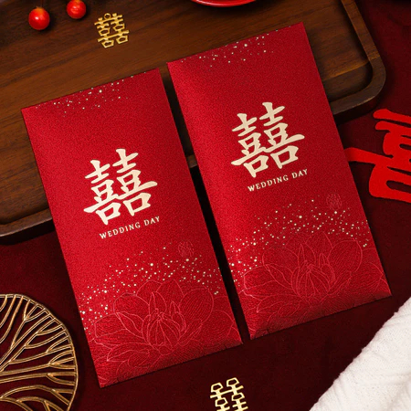 

kertas angpao warna merah motif bunga manik dompet wedding day teapai isi 6 pcs