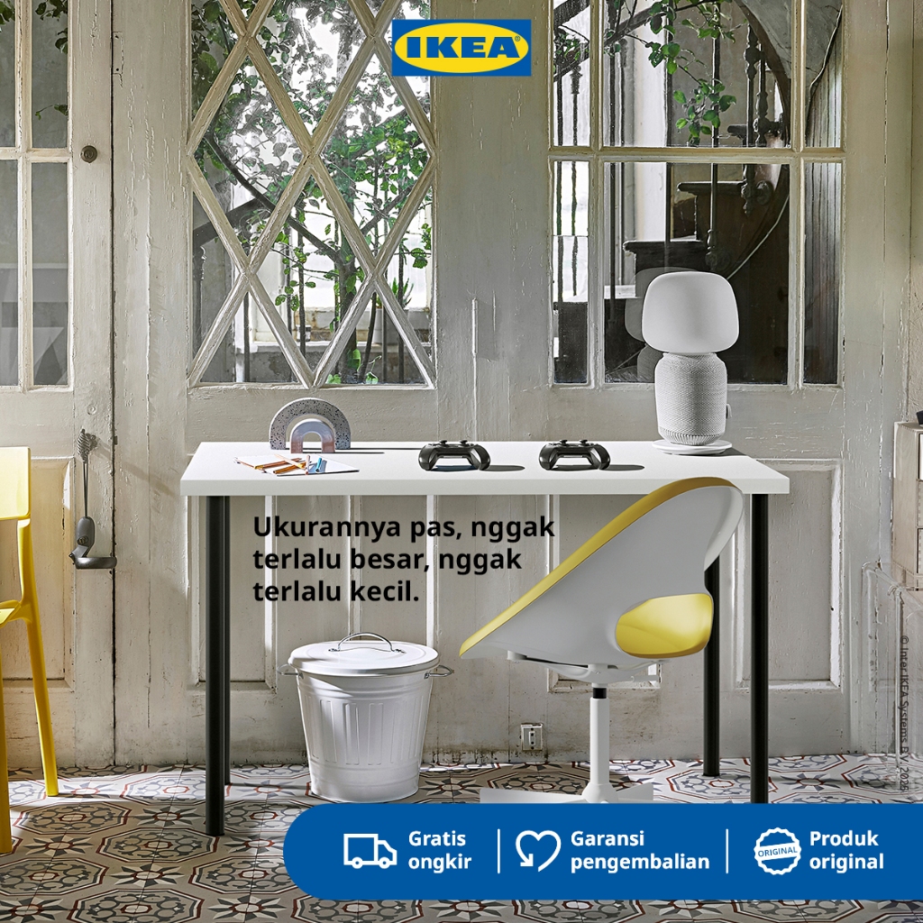 IKEA LAGKAPTEN/ADILS Meja Minimalis Berkualitas Putih/Hitam 120x60 cm