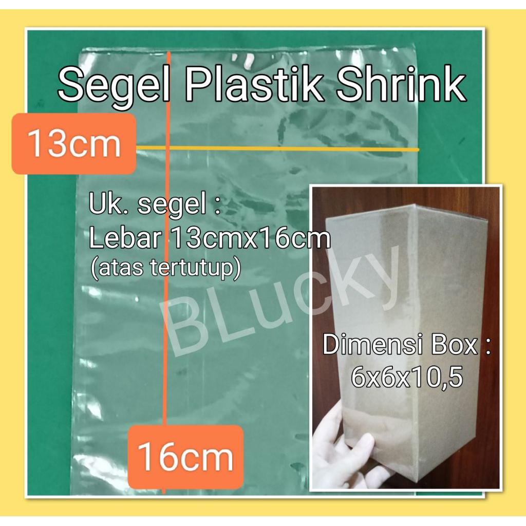 

50pcs Segel Plastik Shrink Lebar 13cmx16cm - Atas Tertutup - Untuk Box 6x6x10,5