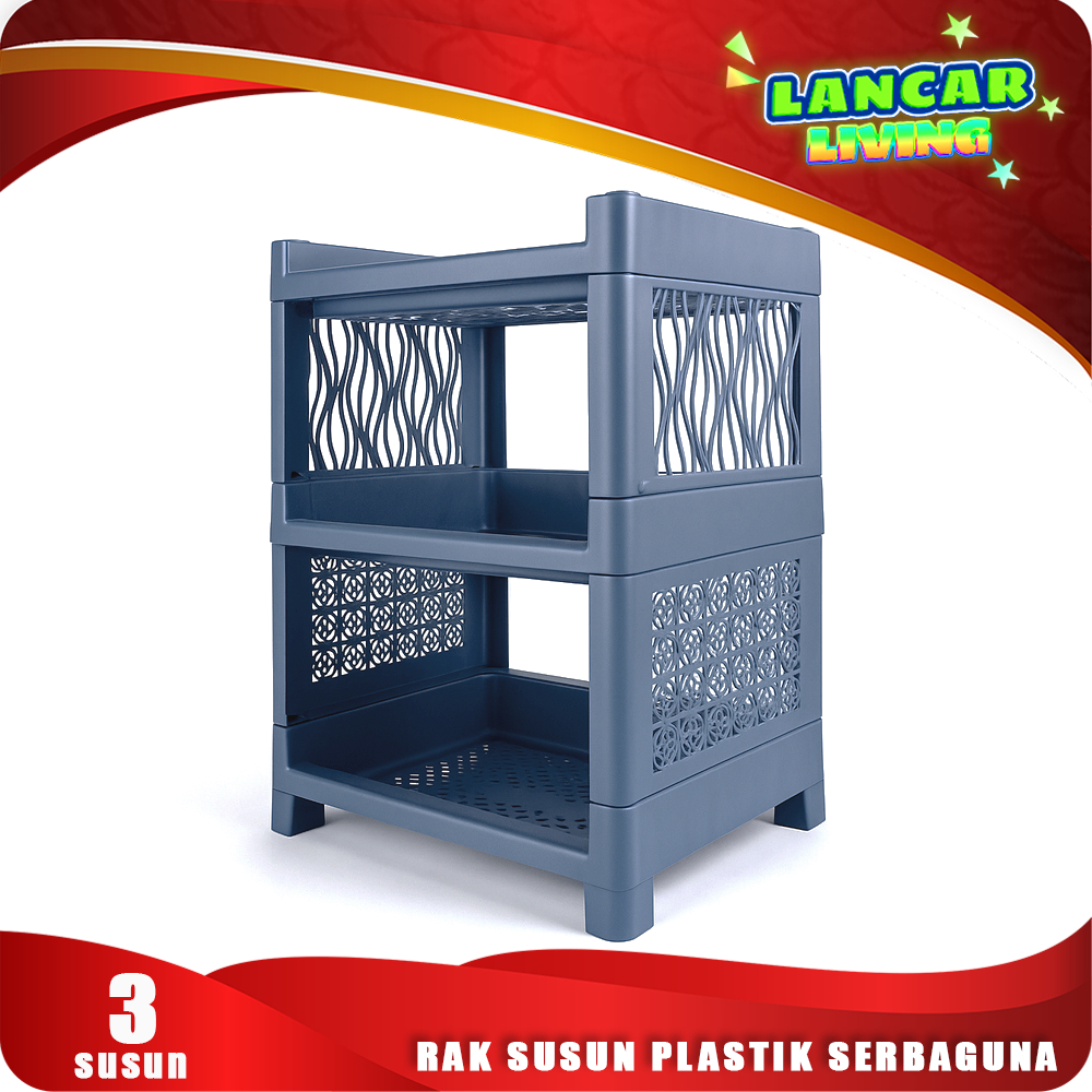 Rak Plastik Serbaguna 3 Susun Rak Susun Serbaguna Rak Plastik Multifungsi