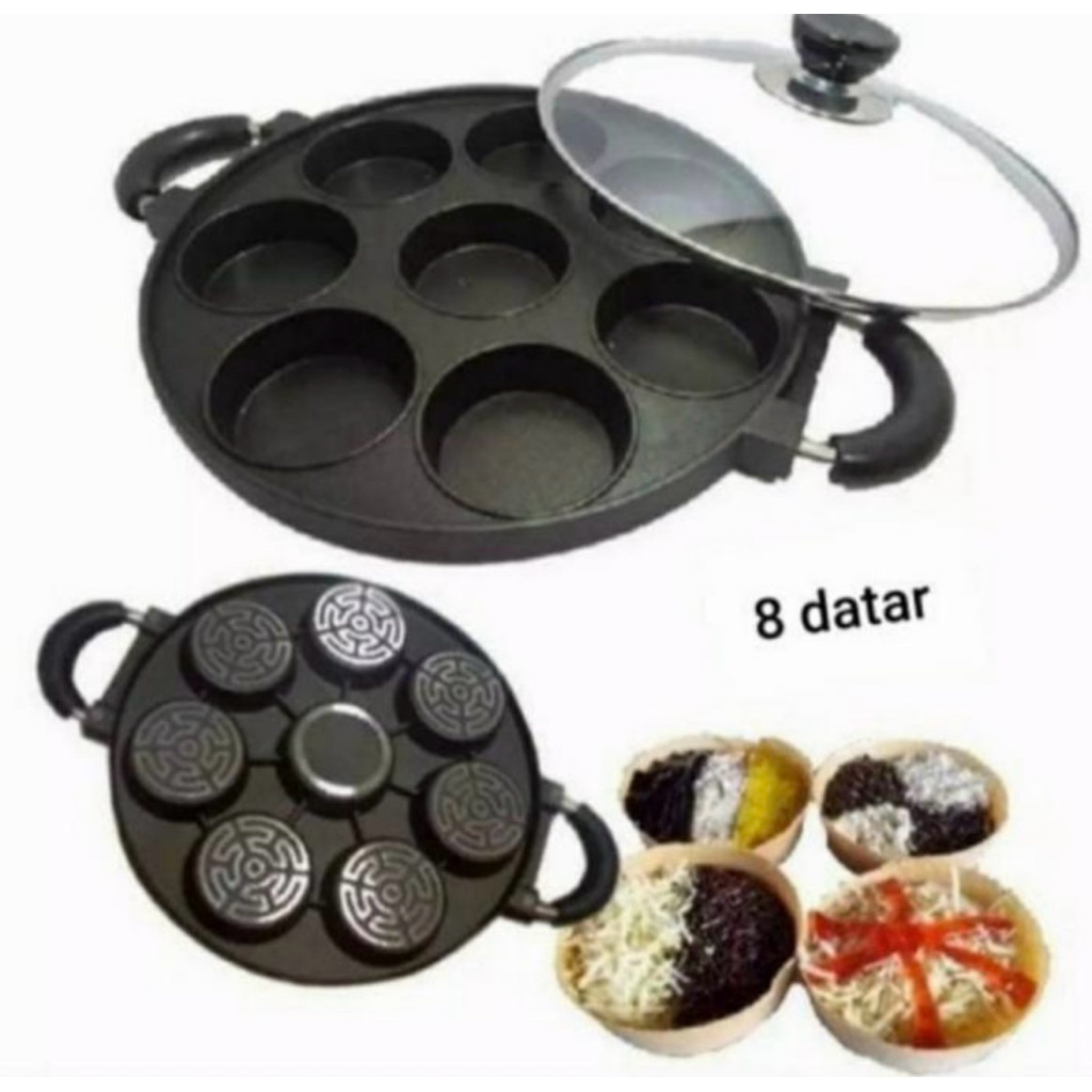 Cetakan Kue Lumpur Martabak Mini Cubit 8 Lubang Teflon Anti Lengket