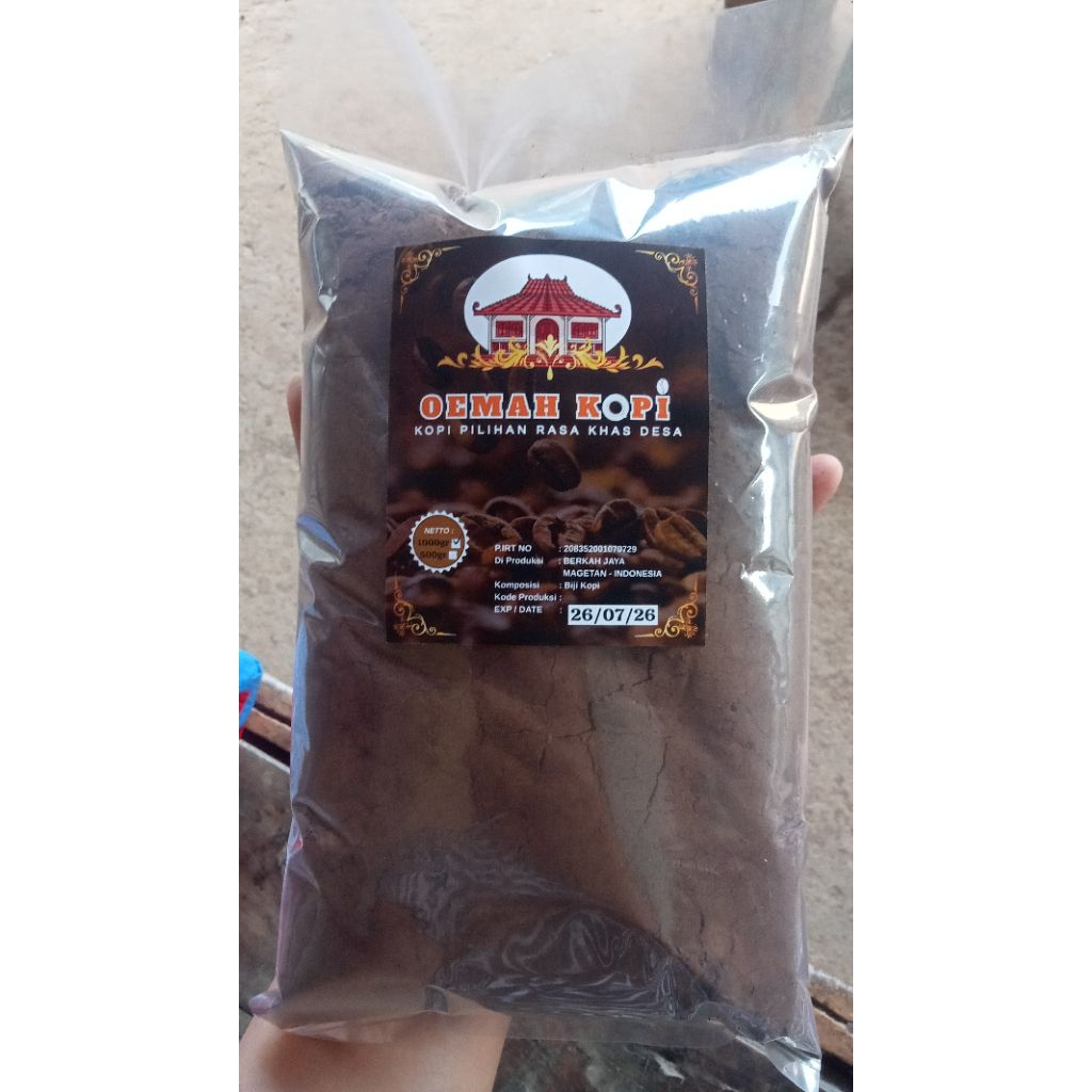 

[TERMURAH] Bubuk Kopi Hitam cap OEMAH KOPI rasa berkualitas berat bersih 1kg Grade super