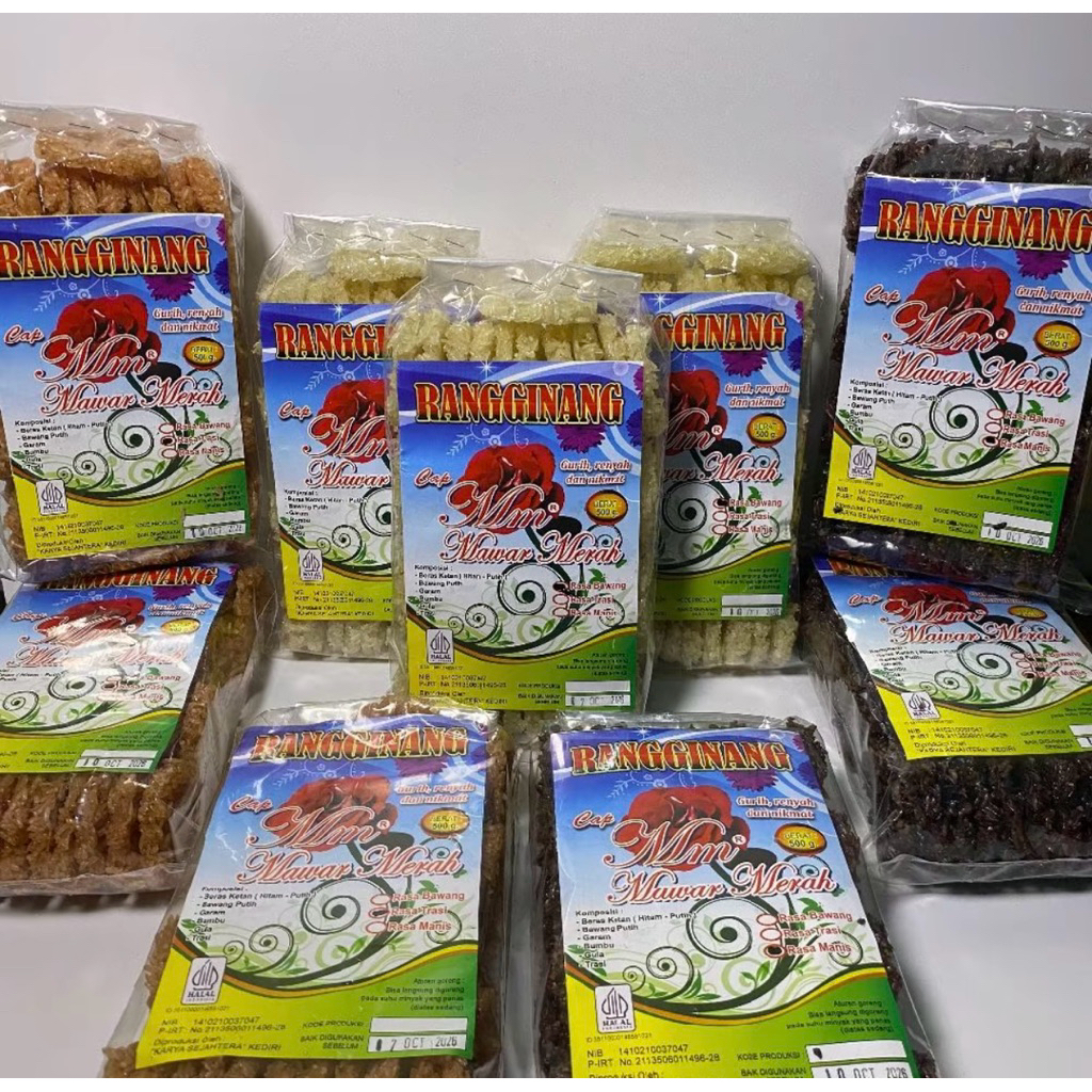 

Rangginang mentah mawar merah Manis,Bawang,Trasi 500gr