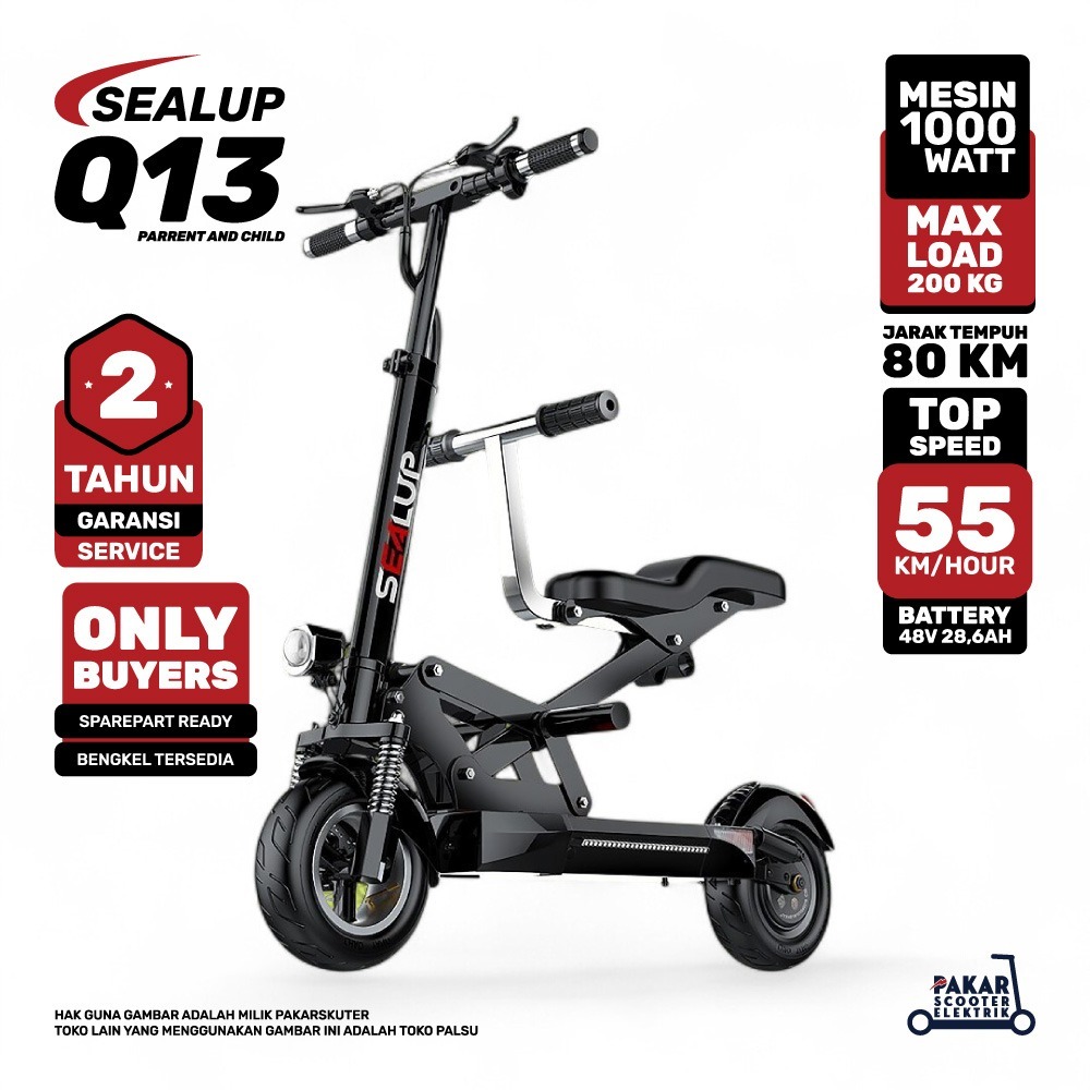 SKUTER LISTRIK SEALUP Q13 PARENT AND CHILD I SKUTER LISTRIK I SKUTER ELEKTRIK I SEPEDA MOTOR LISTRIK