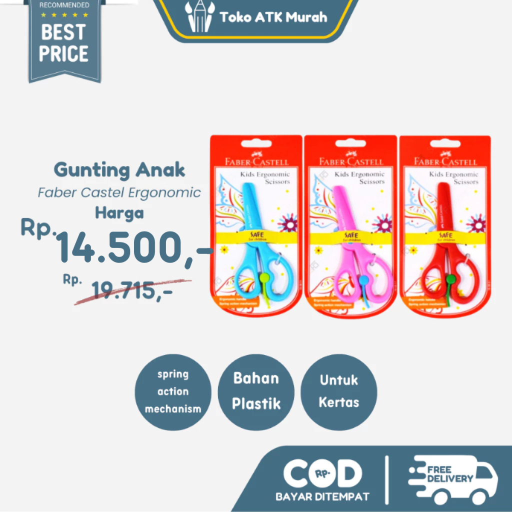 

Gunting Faber Castell ( Kids Ergonomic Scissors )