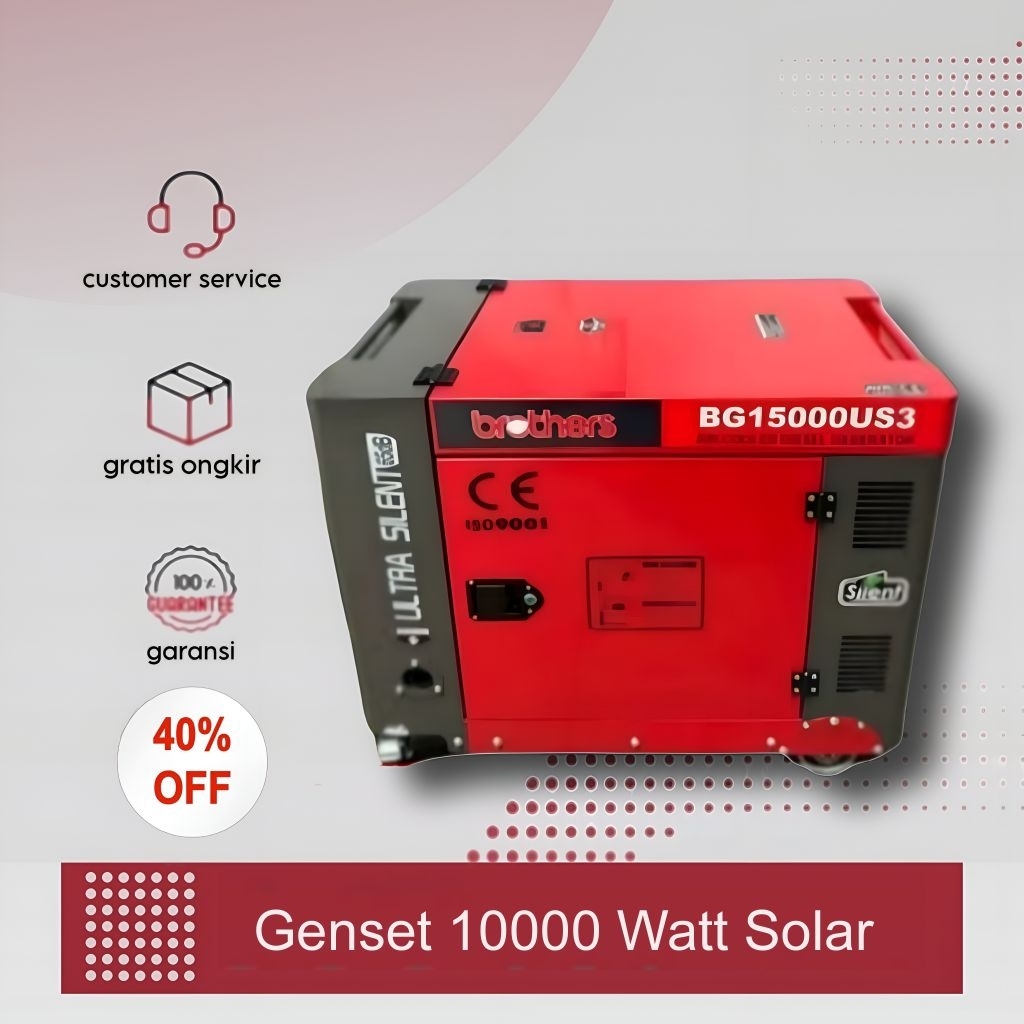 Genset 10000 Watt Solar Genset 12 Kva Brothers BG15000US3 12KVA Portable Diesel Silent
