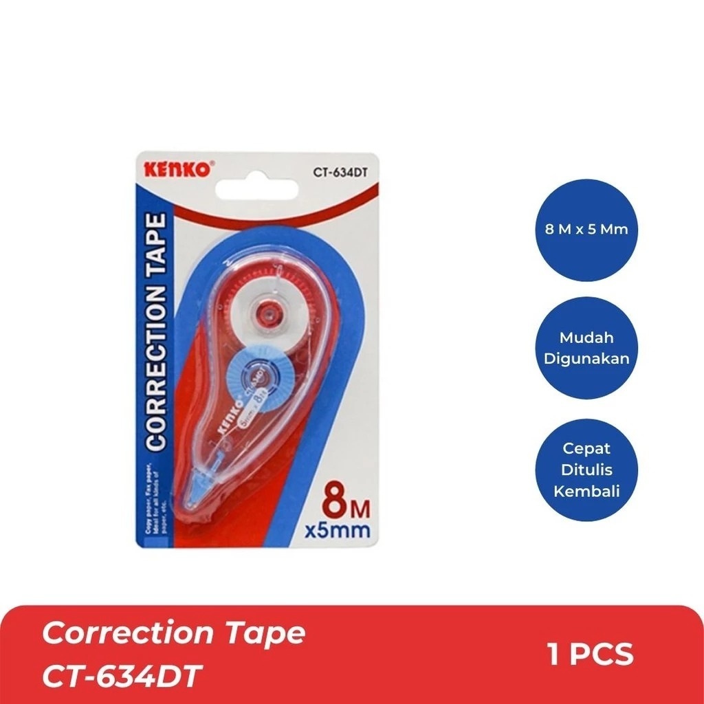 

[GRAND MEDIA] PITA KOREKSI / TIP-EX / TIP-X / CORRECTION TAPE KENKO CT-634DT