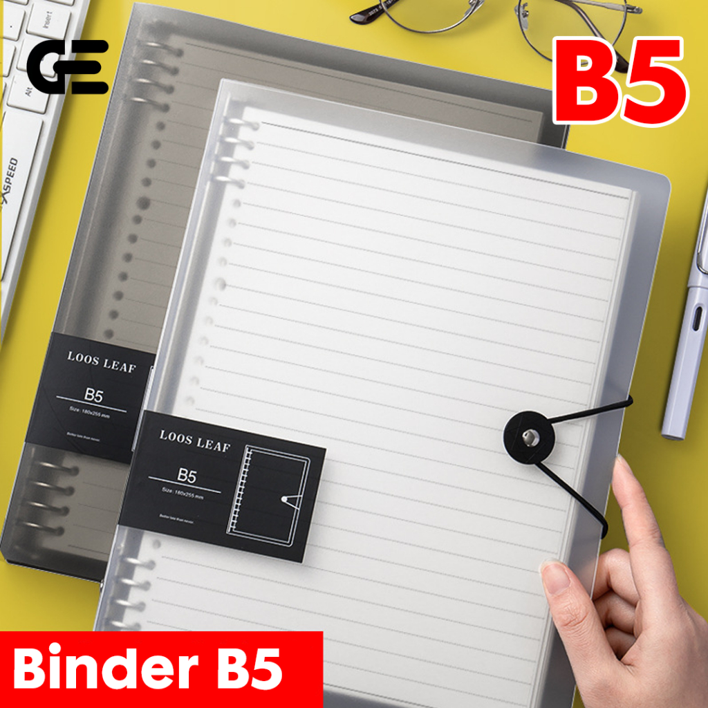 

Buku Binder Ring B5 Notebook Dilepas 8 Ring Cincin Besi Buku Tangan Buku PP Student Notepad / Binder B5