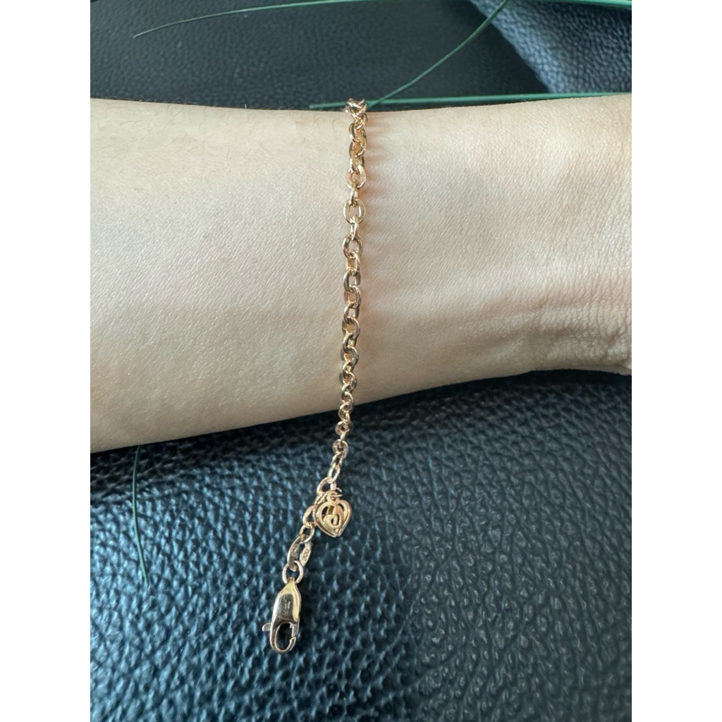 gelang mas model rantai love dan bel 6K toko mas murni