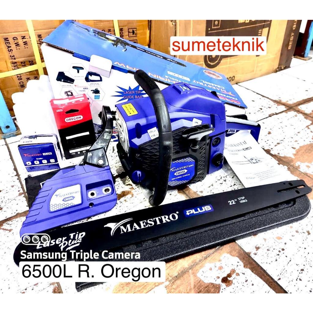 Chainsaw Maestro 6500L Bar 22" Laser 6500L Maestro Mesin Gergaji Maestro 6500L / 6500G Rantai Oregon
