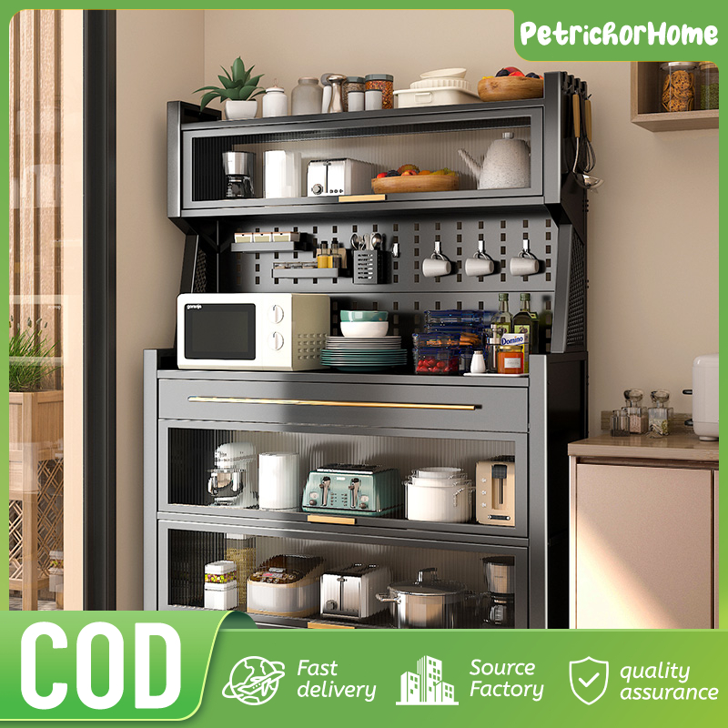 Rak Dapur Dengan Pintu Tertutup Full Besi Lemari Rak Lemari Dapur Minimalis Rak Dapur Serbaguna Rak 