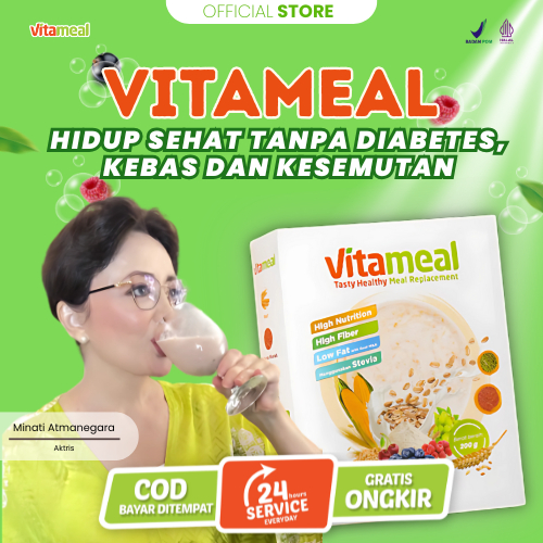 

Vitameal Original Sereal Sehat Mencegah Diabetes Kolesterol dan Turunkan GUla Darag Cocok untuk Diet VETAMEAL SUPERFOOD