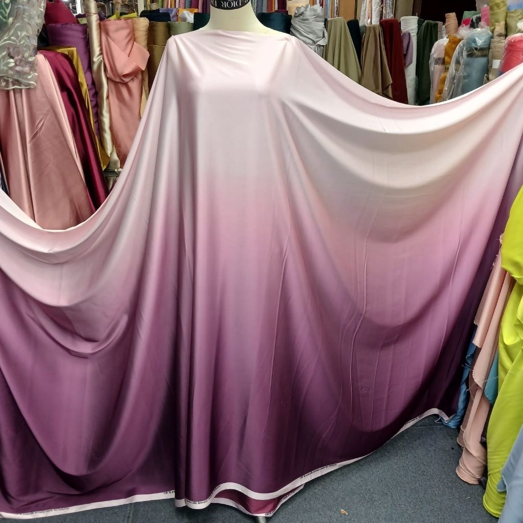 SALE+COD BAHAN KAIN SATIN ARMANY SILK GRADASI/KAIN ARMANY GRADASI//KEBAYA WANITA MEWAH