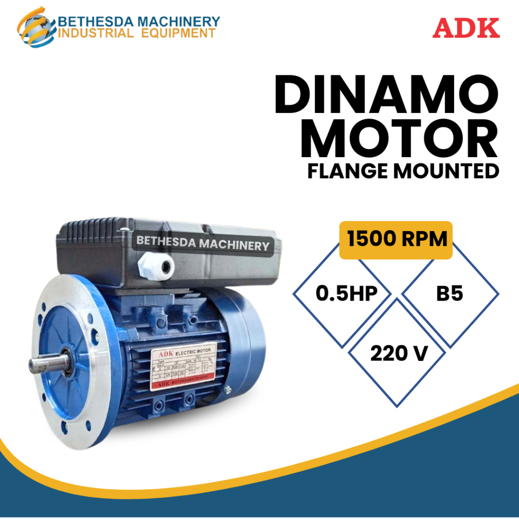 ADK Dinamo Motor 0.5 Hp Dinamo 1 Phase Flange mounted 1500 Rpm