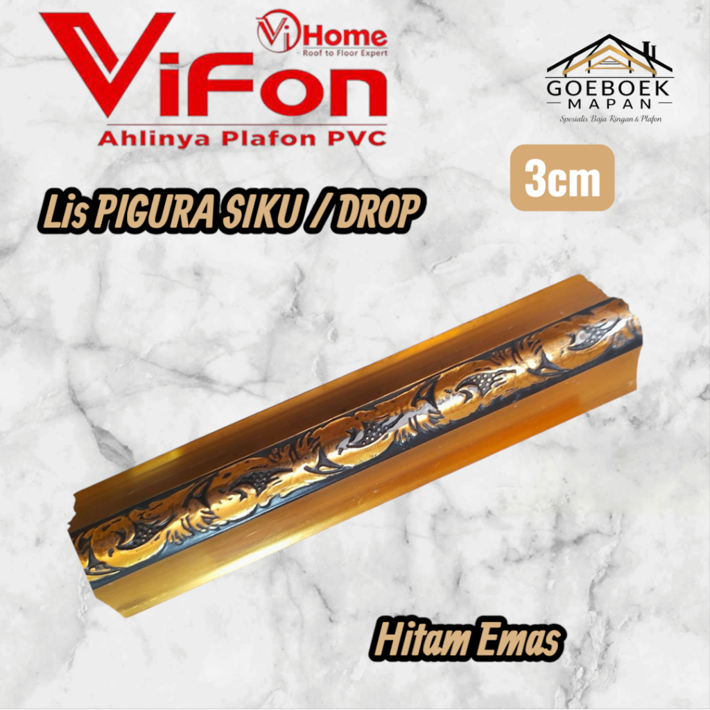 Lis Plafon PVC Pigura Siku/Drop Vifon Ahlinya Plafon PVC 3cm