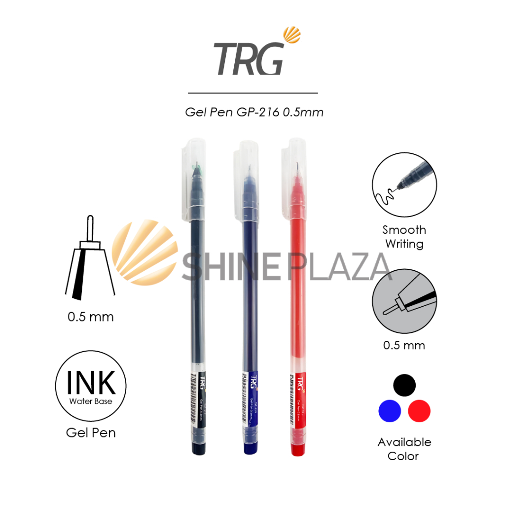 

TRG Gel Pen GP-216 0.5mm - Pulpen Bolpen Pena Gel Hitam Biru Merah 0,5 mm TRG