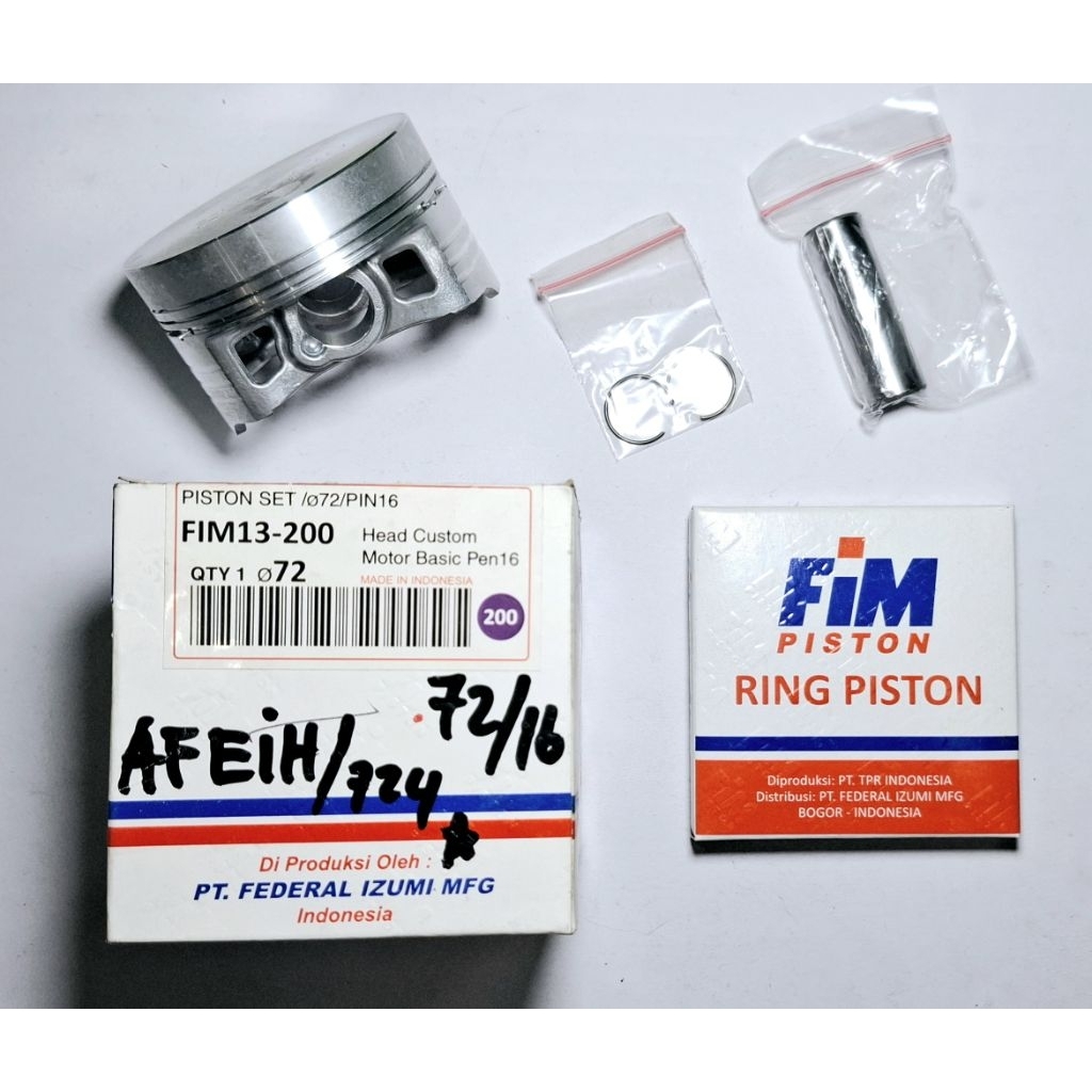Piston kit /Seher fim ukuran 72 pen 16