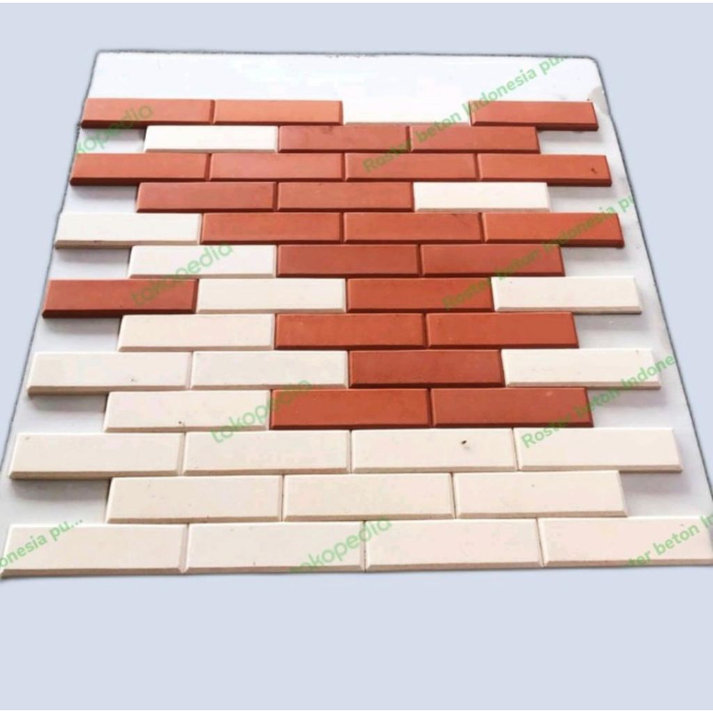 Bata tempel beton bevel teracota & putih / bata tempel dingding